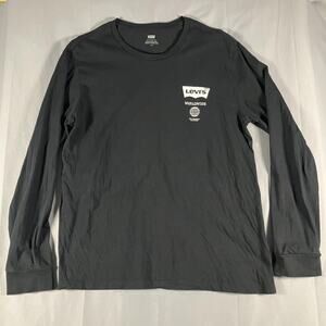 Levi's Shirt Mens Large Black Long Sleeve Worldwide‎ San Francisco Graphic Tee